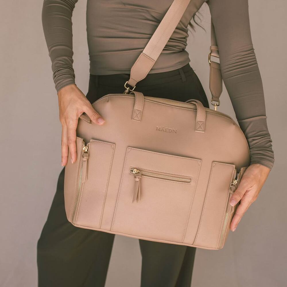 Maedn Taupe Carryall Convertible Tote